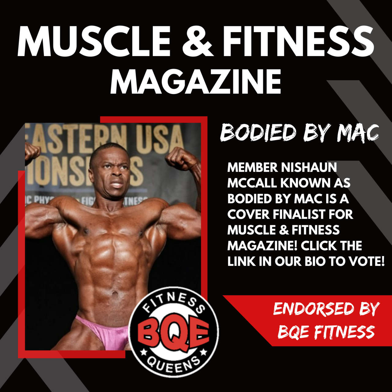 BQE Fitness Endorses Shaun McCall for Mr. Health & Fitness
